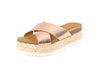 Soda Coky Rose Gold Casual Espadrilles Trendy Platform Open Toe Heeled Sandals