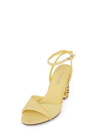 Jeffrey Campbell Sprung Yellow Gold Spring Heel HIgh Heel Ankle Strap Sandals