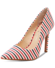 Jessica Simpson Cassani Red Navy Stripe Multi Color Stripe Pointed Toe Pumps