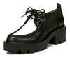 Sam Edelman Monna Black/White Leather Chunky Heel Lace Up Almond Toe Loafers