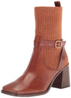 Sam Edelman Marci Rust Brown Leather Fashion Pull On Square Toe Ankle Boots