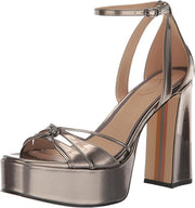 Sam Edelman Kamille Metallic Olive Ankle Strap Open Toe Block Heeled Sandals