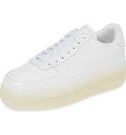 Jeffrey Campbell COURT Sneakers Lace Up Platfrom Tennis Shoes (5.5, WHITE WHITE)