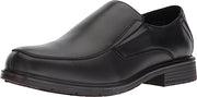 Dr Scholl's Jeff Black Leather Slip On Stacked Heel Rounded Toe Fashion Loafers