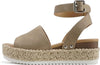 Soda Topic Dnat Nbpu (Whipped Stitch) Espadrille Ankle Strap Platform Sandals