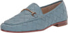 Sam Edelman Loraine Woven Aspen Sky Leather Classic Chain Detail Vamp Loafers