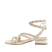 Sam Edelman Delphine Modern Ivory Strappy Squared Open Toe Ankle Strap Sandals