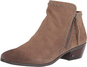 Sam Edelman Paola Deep Taupe Studded Side Zip Almond Toe Block Heel Ankle Boots