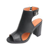 MEOTINA Dressy Black Open Toe Boots Sandals Block Heels Summer Shoes 42