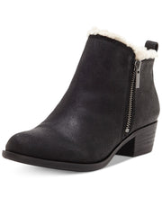 Lucky Brand Basel Sher Women's Boot Black Furlined Rounded Toe Ankle Booties