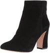 BCBG Blyss Black Suede Thick Heel Chic Block Heeled Rounded Toe Ankle Booties