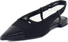 Sam Edelman Cecelia Black Pointed Cap Toe Slingback Fashion Dress Ballet Flats