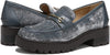 Sam Edelman Tully Smokey Blue Almond To Slip On Chain Strap Lug Sole Loafers