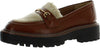 Sam Edelman Laurs Mocha Leather Rounded Toe Slip On Chunky Heel Classic Loafers
