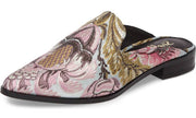 Shellys London Cantara Blue Floral Fashion Flat Slip On Pointed Toe Slides Mules