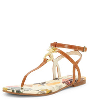 LOUISE ET CIE ALBARAN Open Toe Thong Sandal Rhinestone Buckle Beechnut Flat