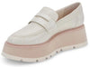 Dolce Vita Tieko Ivory Embossed Stella Slip On Round Toe Chunky Platform Loafers
