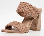 Steve Madden Tielo Woven Fashion Texture Straps Slide Stacked Heeled Sandals