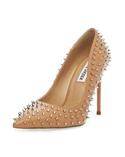 Steve Madden Vala-S Nude Embellished Printed High Stiletto Pointed Toe Pumps