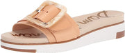 Sam Edelman Ariane Natural Sand Open Toe Wedge Platform Leather Slides Sandals