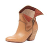Kelsi Dagger Ingrid Sandy Tan Leather Block Heel Leather Foldable Ankle Bootie