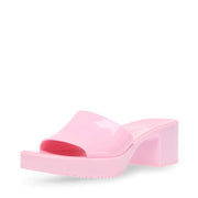 Steve Madden Harlin Pink Open Toe Slide-On Single Strap Heeled Sandal Jelly Mule