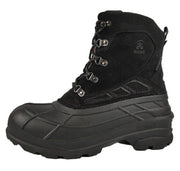 Kamik Fargo2 Black/Charcoal Pull On Rounded Toe Lug Sole Mid-Calf Winter Boots