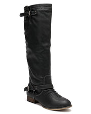 Breckelles Womens Outlaw-81 Western Riding Equestrian Over the Knee Black Boot (5.5)