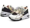La Sheela Galaxy-01 Gold Fashion Animal Print 90's-Inspired Sneakers