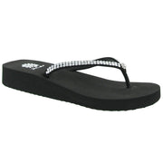 Yellow Box Jello Slip On Wedge Thong Sandal, Black