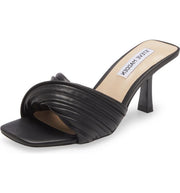 Steve Madden Twinkled Black Soft-Volume Braided Toe Strap Knotted Heeled Sandals