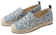 Sam Edelman Krista Blue Multi Slip On Cap Toe Flat Espadrilles Loafers Shoes