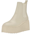 Nine West Henrita3 Milk150 Chunky Sole Rounded Toe Pull On Chelsea Ankle Boots
