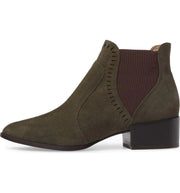 Klub Nico Zafira Forest Green Gore Side Oxford Block Heel Chelsea Ankle Boots