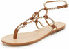 Schutz Veda Wood Platina Flat Sandals Thong Flat Fashion Strappy Sandals
