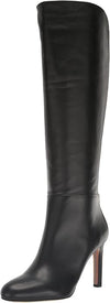Sam Edelman Shauna Black Leather Pointed Toe Stiletto Heeled Knee High Boots