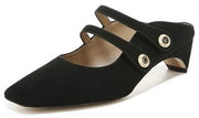 Sam Edelman Mckenna Black Suede Elegant Square Toe Womens Slip On Mules Shoes