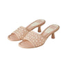 Dolce Vita Meeza Blush Mesh Open Toe Slip On Kitten Heeled Fashion Sandals