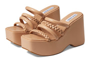 Steve Madden Download Brown Nude Fashion Slip On Open Toe Platform Sandals 8