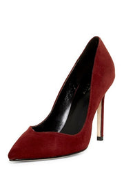 Cecelia New York Kathryn Red Suede Classic Pointed Toe Pump Stiletto Shoes