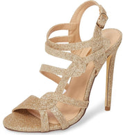 Lauren Lorraine Gidget Strappy Glitter Sandal High Formal Open Toe Prom Pumps