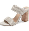Steve Madden Tielo Woven Bone Texture Fashion Straps Slide Stacked Heeled Sandal
