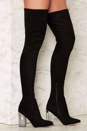 Lust For Life Fiftyfour Over the Knee Thigh High Stretch Suede Fitted Boots