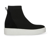 Steven By Steve Madden Cathay Black Knit High Top Wedge Sneakers