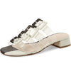 Cecelia New York Lincoln Slide Sandal Black White Slip On Clear Transparent Mule