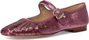 Sam Edelman Michaela Elderberry Sequin Mary Jane Ankle Strap Square Toe Flats