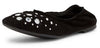 Cecelia New York Jacob Ink Black Suede Elastic Womens Ballet Flats Flexible Shoe
