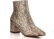 Cape Robbin Tal 1 Multi Glitter Chunky Block Heeled Short Glitter Ankle Boots