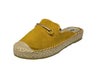 Cape Robbin Espadrille Faux Mustard Suede Open Back Mule Slide Shoes
