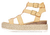 Soda Embassy Nude Pu Caged Open Rounded Toe Ankle Strap Platform Sandals